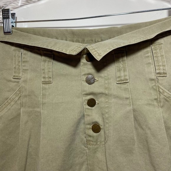 Rare Vintage Palmetto‘s Denim Fold/Flap Waist Mini Skirt Size 9 Khaki - Picture 3 of 7